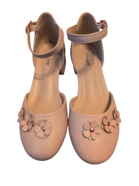ICON Blush Pink Floral Ankle-Strap Heels